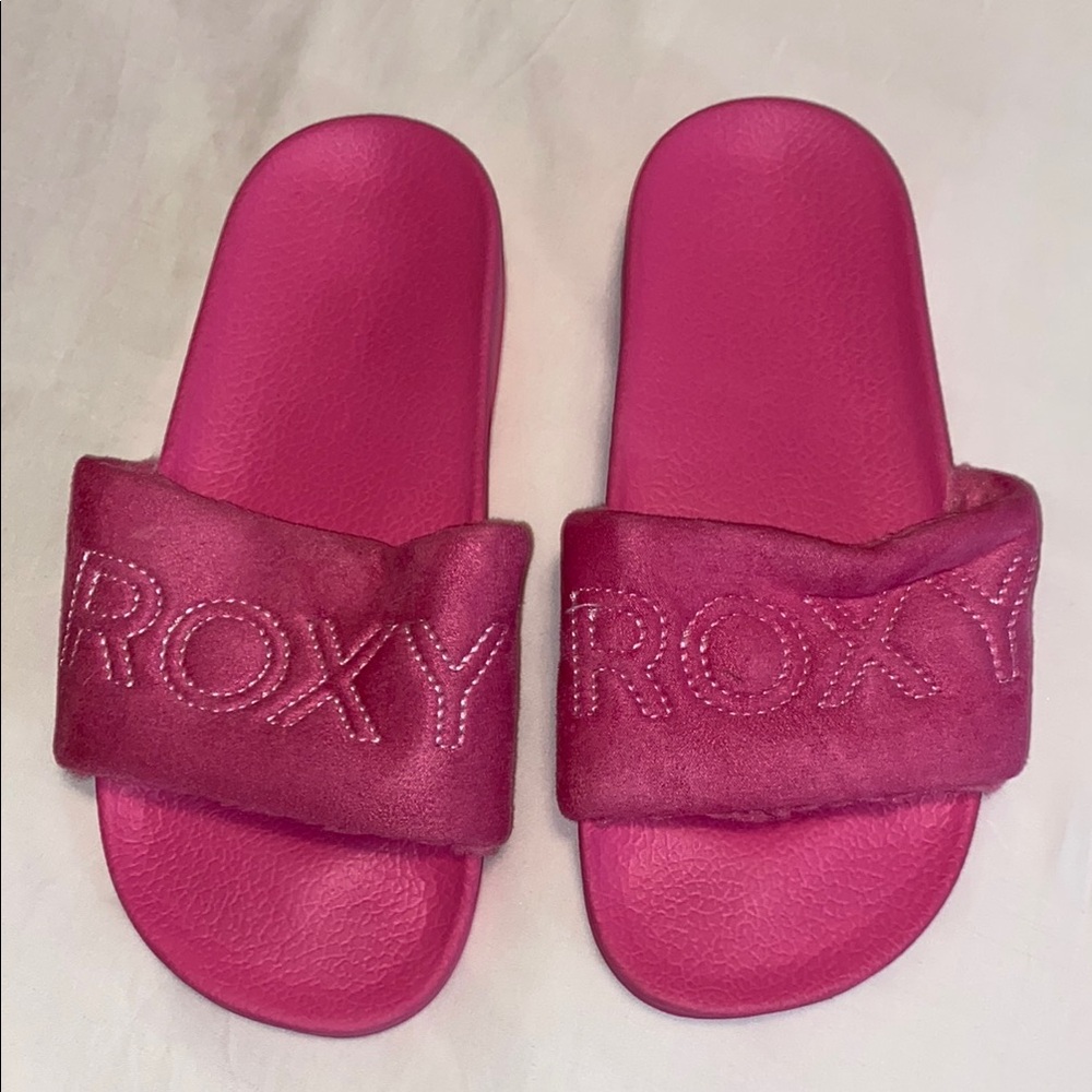 Roxy Pink Slide Sandals Girls Size 4 USED